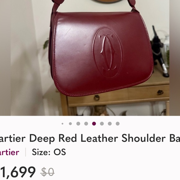 Cartier Must line Bordeaux leather burgundy W  authenticity card and wallet - Picture 14 of 15